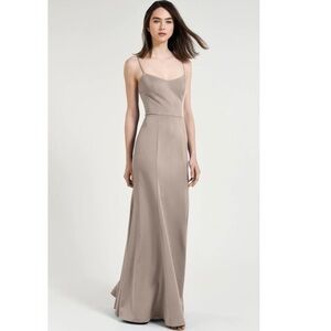 Jenny Yoo Bridesmaid Dress Aniston in Color Pebble Size 4